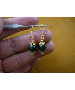 (ee403-30) 10 mm Green Jade Canada gemstone 1 bead gold filigree dangle ... - €13,91 EUR