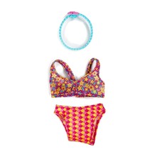 2012 Barbie Beach Doll Shell Headband Scallop Print Orange Bikini Swimsuit X9598 - £6.38 GBP