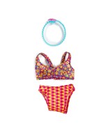2012 Barbie Beach Doll Shell Headband Scallop Print Orange Bikini Swimsu... - £6.26 GBP