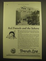 1924 French Line Cruise Ad - Red funnels and the sahara - $18.49