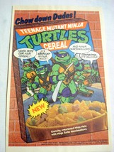 1989 Color Ad New Teenage Mutant Ninja Cereal Chow Down Dudes! TMNT - £6.31 GBP