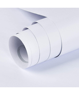 Mecpar 15.7&quot; X 118&quot; Matte White Wallpaper White Contact Paper White Peel... - £9.24 GBP