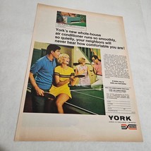 York Air Conditioner Vintage Print Ad Couples Ping Pong Quiet Neighbors ... - $10.98
