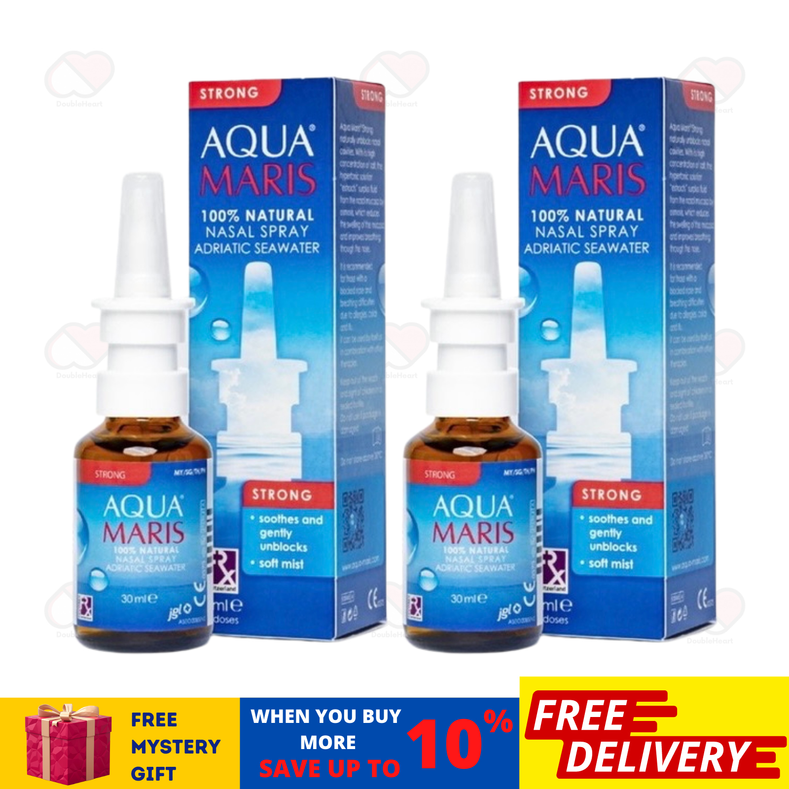 2 X AQUA MARIS Strong 100% Natural [Decongestant] Nasal Spray 30ml - Col... - $48.37