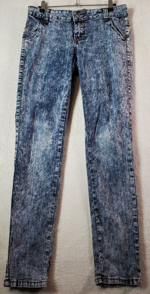 Joujou Jeans Womens Size 7/8 Blue Denim Flat Front Straight Leg Slash Po... - $13.87
