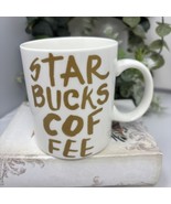 Starbucks 14.2 oz Coffee Mug Tea Hot Chocolate White Gold Graffiti Lette... - $12.35