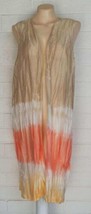 Chico&#39;s Size 2 Large Sunset Ombre Dip Dye Open Crinkled Long Tunic Vest NWOT - £17.89 GBP