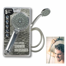 Multi-Function Shower Head Massager Silver Hose Nozzle Handheld Spray 59... - £24.55 GBP