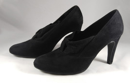 Ann Marino 1930s Style Classic Pumps Heels Shoes Black Vegan Suede - £21.11 GBP