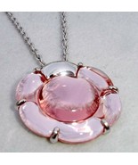 Baccarat B Flower Pendant Necklace Large Pink Mirror Crystal Sterling Si... - £150.05 GBP