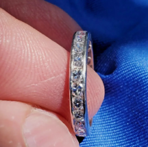 Earth mined Diamond Eternity Wedding Band Deco Style Anniversary Ring Size 6 - $3,795.25