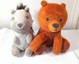 Animal Adventure Gray Squirrel &amp; brown bear ribbed Plush Stuffed Animal ... - $11.00