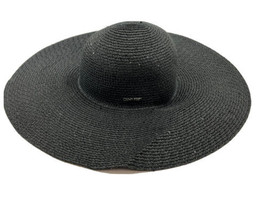 Calvin Klein Paper Polyester Beach Sun Hat Black RN 54163 - £19.97 GBP