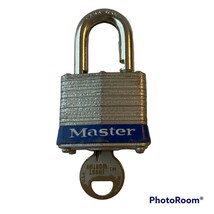 Master Lock Padlock Single Key Steel No 3 Blue Bumper Case Hardened Made USA - £7.91 GBP