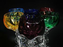 Faberge  Lausanne Crystal  Goblets 8.5" Tall in original  case NIB image 11