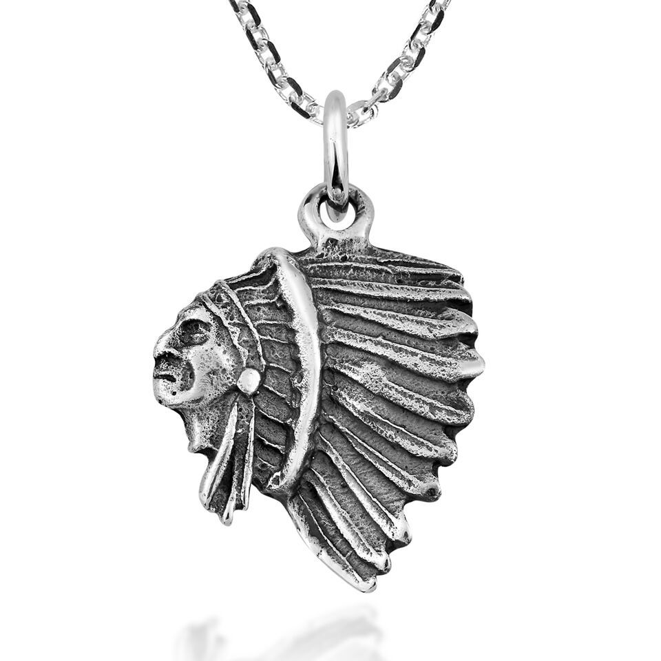 Native American Style .925 Sterling Silver Necklace - £12.73 GBP