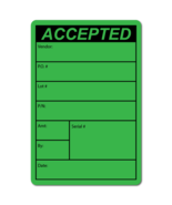 ACCEPTED, Vendor/Lot # Quality Control Fluorescent Green, Roll of 50 Sti... - £13.05 GBP