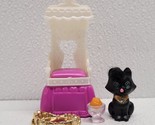 Vintage Littlest Pet Shop Royal Bombay Kitty Black Cat With Throne &amp; Foo... - $19.70