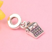 925 Sterling Silver Typewriter Dangle Charm Bead Fits European Bracelets - £14.21 GBP