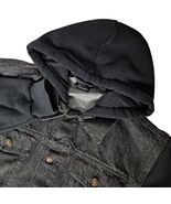 Original Deluxe Supply Men&#39;s Denim Hoodie Jacket Black Jean Coat Lg Stre... - $40.89