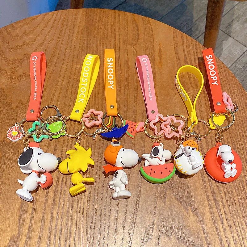 Play 2022 Kawaii New Snoopy Keychain Cartoon School Bag Charm Pendant Key Ring C - $29.00