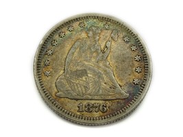 1876 Seated Liberty Quarter Dollar XF Details - £120.64 GBP