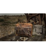 KALATING Personalized Handmade Real Leather Mens Briefcase Laptop Bag 15... - $262.59 CAD