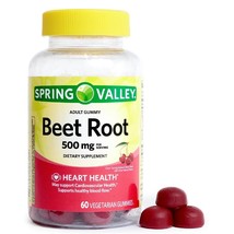 Spring Valley Beet Root, Heart Health, Gummies, 500 mg, 60 Vegetarian Gu... - £17.09 GBP