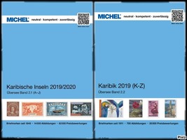 2 Michel Stamp Catalogues 2.1 &amp; 2.2 Karibische Inseln 2019/2020 + Bonuses - £10.95 GBP