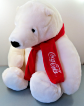 VTG Coca Cola Polar Bear White Plush Stuffed Boyd&#39;s Bear w/ Red Coca Cola Scarf - £14.38 GBP