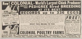 1947 Print Ad Colonial Poultry Farms Largest Chick Producer Pleasant Hill,MO - £7.41 GBP