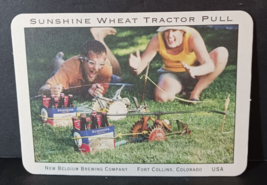 New Belgium Brewing Company SUNSHINE WHEAT TRACTOR PULL BEER COASTER / P... - $2.37