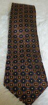 J.Z. Richards Vintage Neck Tie Brown Blue Geometric Tie Handmade Boulder... - $11.39