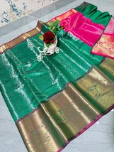 Banarasi Saree, Kanchipuram, Wedding Bridal Wear, Gift for Her, Indian Ethnic Dr - £54.35 GBP