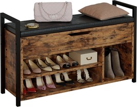 Ironck Shoe Storage Bench, Entryway Bench With Lift Top Storage, Vintage... - $83.97
