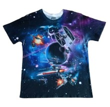 Star Wars Large T-Shirt All Over Print Death Star Galaxy Space Darth Vader - £10.26 GBP