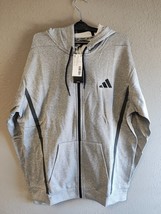 adidas Men&#39;s Game and Go Full Zip Hoodie Medium Gray JC5697 - $23.75