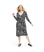 NWT DVF for Target Black Midi Sea Spots L/S Wrap Dress XL Diane Von Furs... - £46.12 GBP