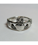 AllSOLID 925 Sterling Silver Irish Claddagh Celtic Knot Band Size 6.5 Ri... - $12.19