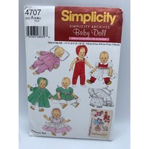Simplicity Baby Doll Clothes Sewing Pattern  Sz 12&quot; to 22&quot; doll 4707 - uncut - £10.11 GBP