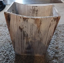 Farmhouse Wooded Trash Can Wastebasket Bin Garbage Container for Office Home Den - £17.11 GBP