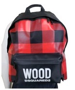 Dsquared2 Wood Backpack Red Buffalo Plaid Lightweight Gym Bag Unisex Ruc... - $23.98