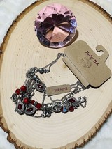 RUBY RD SILVER TONE  RED BEAD NECKLACE NWT - $19.75
