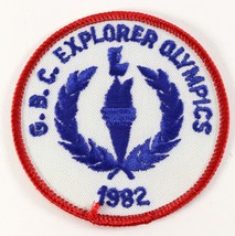 Vintage 1982 G.B.C Explorer Olympic Round Twill Boy Scout America BSA Camp Patch - £9.31 GBP