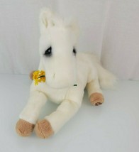 Dakin Lou Rankin Stuffed Plush White Springtime Friend Horse Bianca White Flower - £47.47 GBP