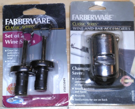 Farberware Classic Series Set of 2 Wine Savers &amp; Stainless Champagne Saver NEW! - £16.88 GBP