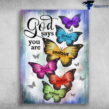 God Butterfly Colorful Butterfly God Says You Are Lovely Special Unique Loved Pr - £12.57 GBP