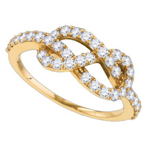 10K Rose Gold Womens Round Diamond Infinity Woven Love Anniversary Ring 3/4 Ctw - £644.46 GBP