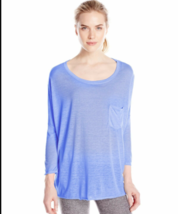 NWT Calvin Klein Performance Women&#39;s 3/4 Sleeve Pocket Burnout Yoga Tee ... - $22.99