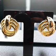 Chunky Door Knocker Hoops Earrings Clip On Glamour Vintage Fashion Gold ... - £7.01 GBP